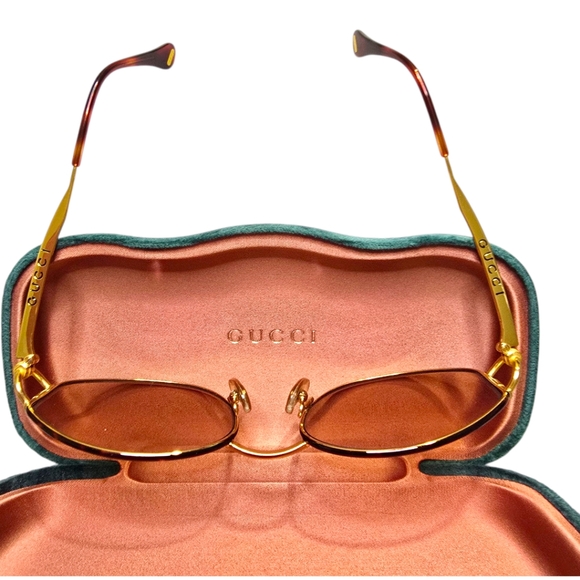 GUCCI Vintage Unisex GG 2600/S Brown Tint Sunglasses Brown & Gold Horsebit Frame - Picture 8 of 13